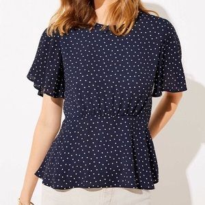 NWT Dotted Peplum Top